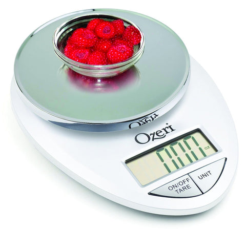 Ozeri Pro: superficie de acero cromado fácil de limpiar.