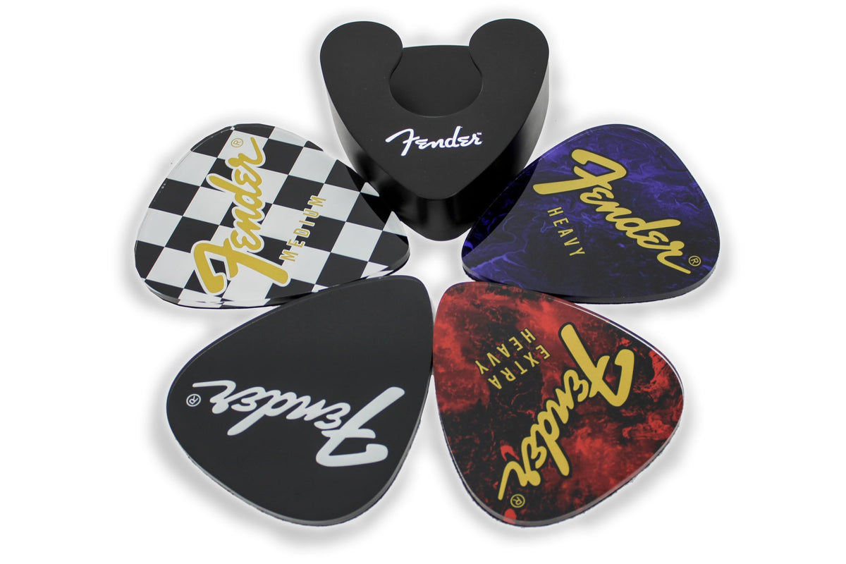 P Pluginz posavasos Fender forma púa, conjunto de 4, protege superficies.