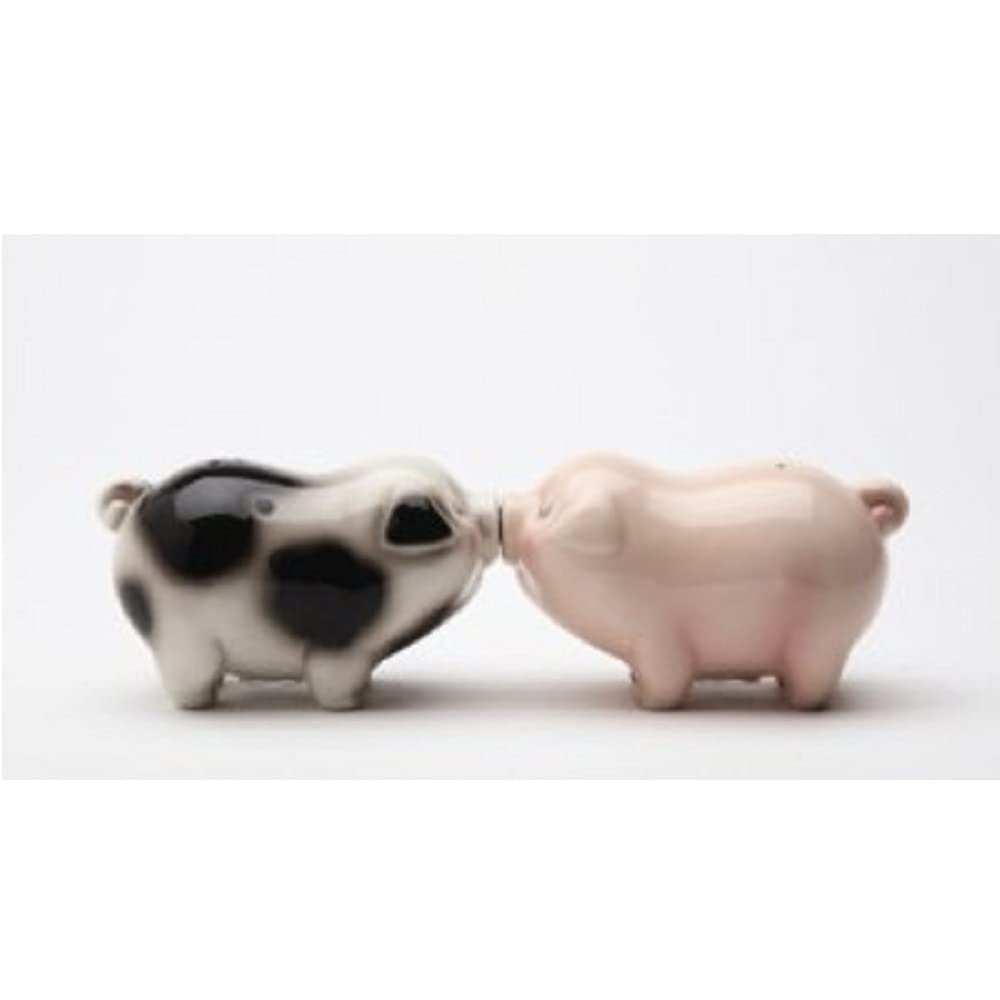 Pacific Giftware Besos-Piggies-Salero-Pimienta: decorativo y funcional para la mesa