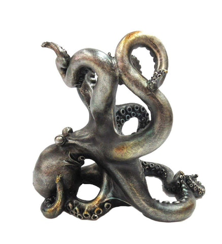 Pacific Giftware escultura porta-vino pulpo plateada, ideal como regalo náutico