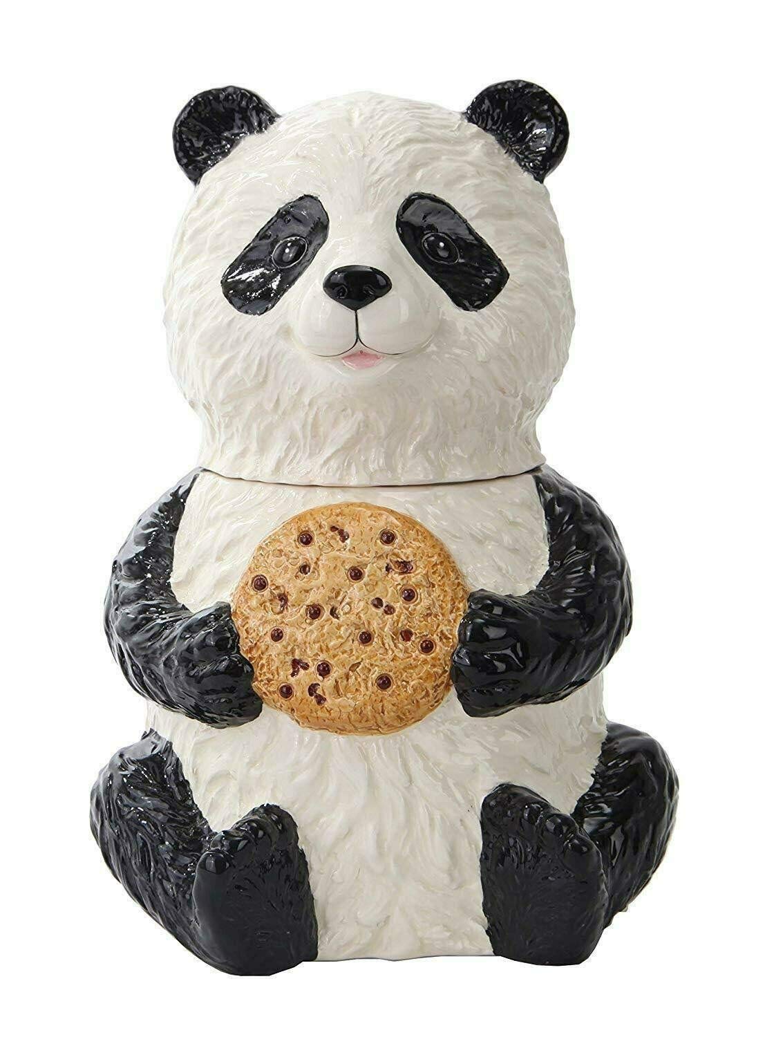 Jarra panda de Pacific Giftware, cerámica esmaltada, ideal para conservar galletas frescas