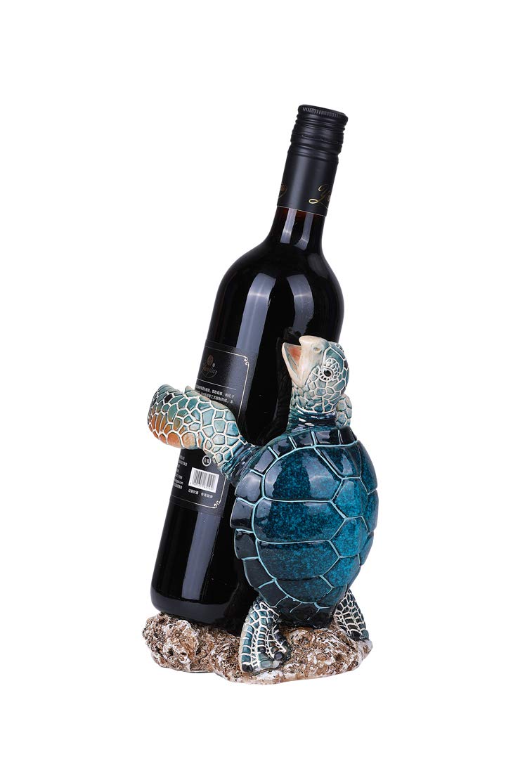 Portabotellas tortuga marina de Pacific Giftware para decoración y presentación de vino.
