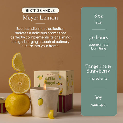 Paddywax Bistro vela soja, combustión limpia, ideal para salones pequeños.