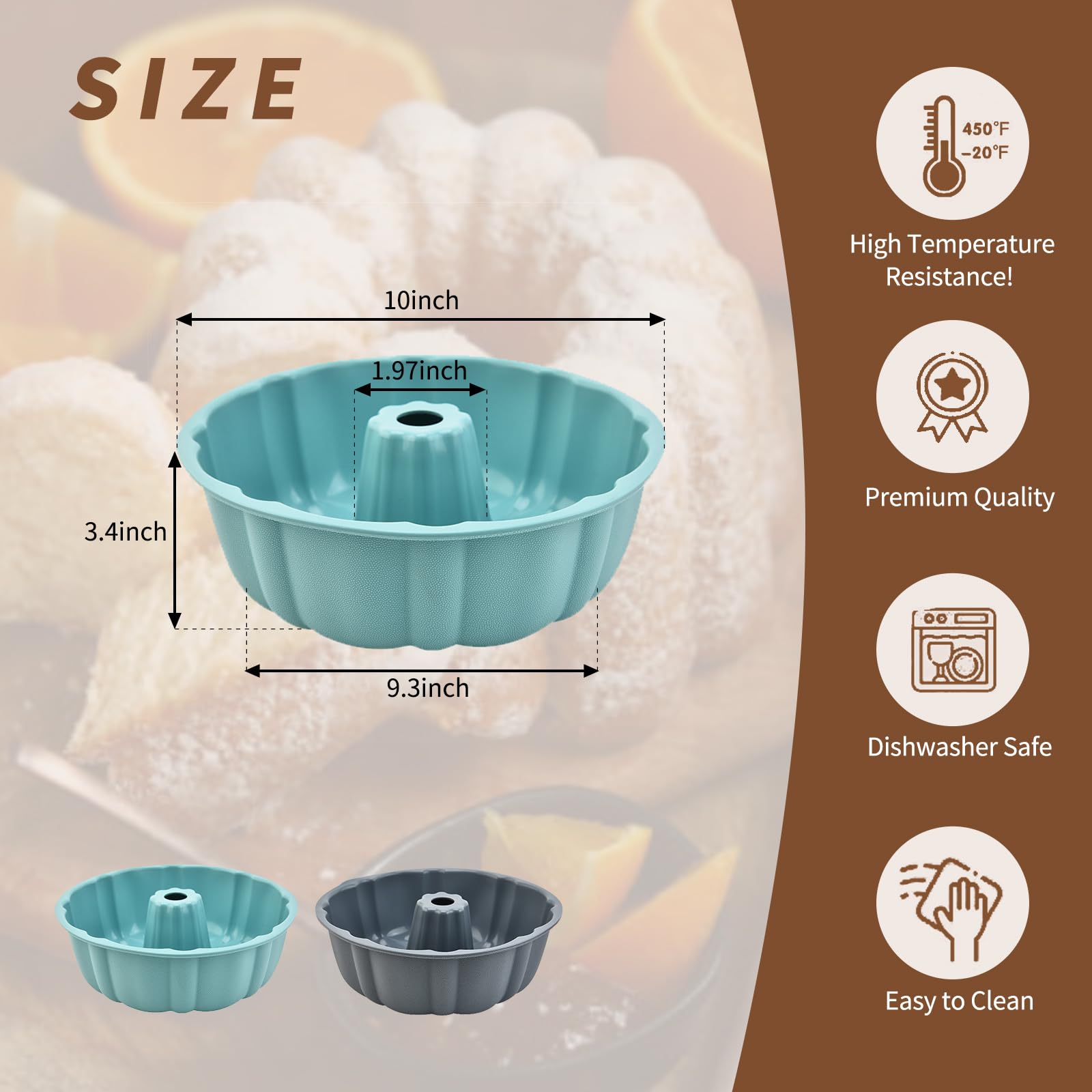 PADELE desmolde silicona antiadherente, perfecta para gelatinas y bizcochos