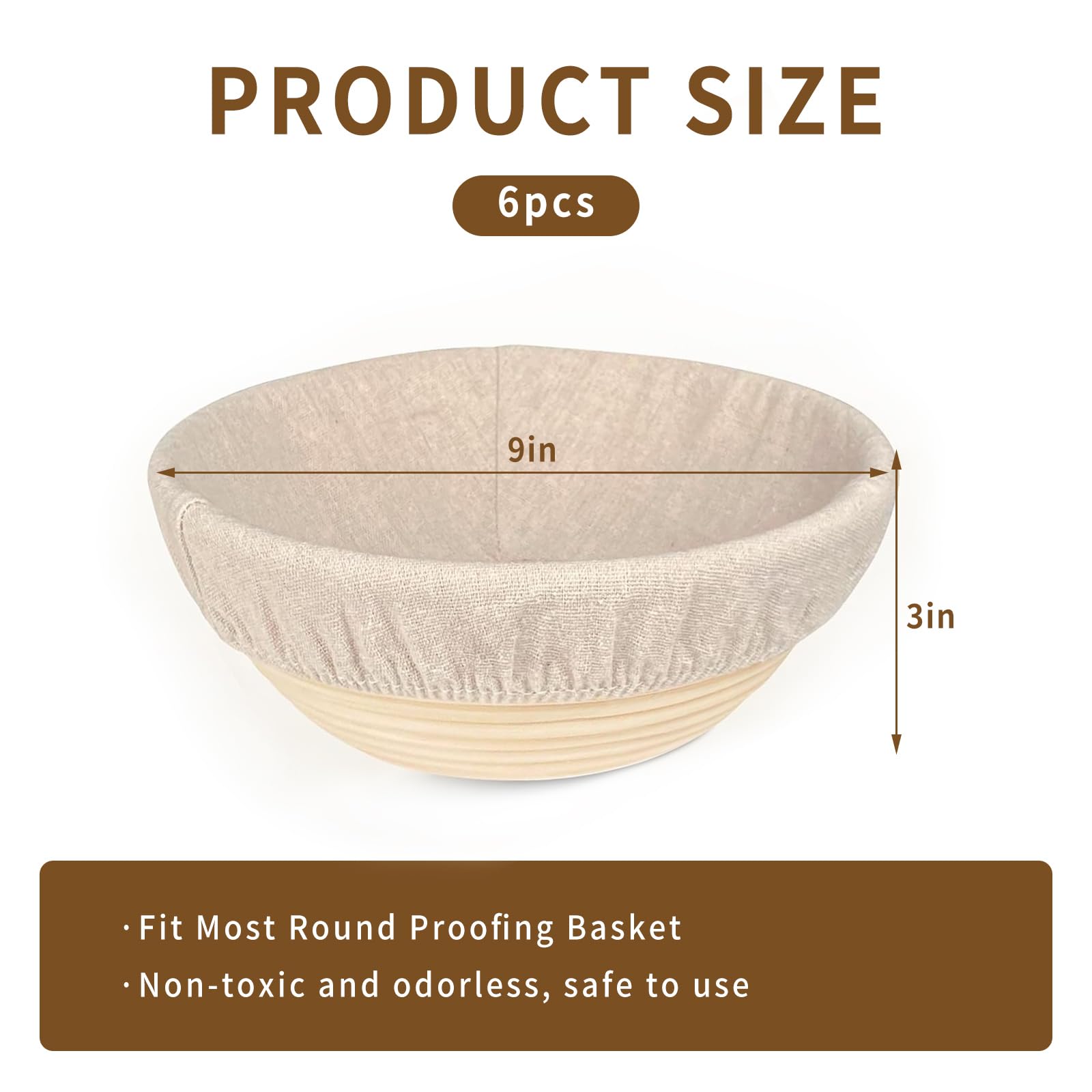 PADELE forro banneton lino natural, ligero y absorbente para fermentación de masa.