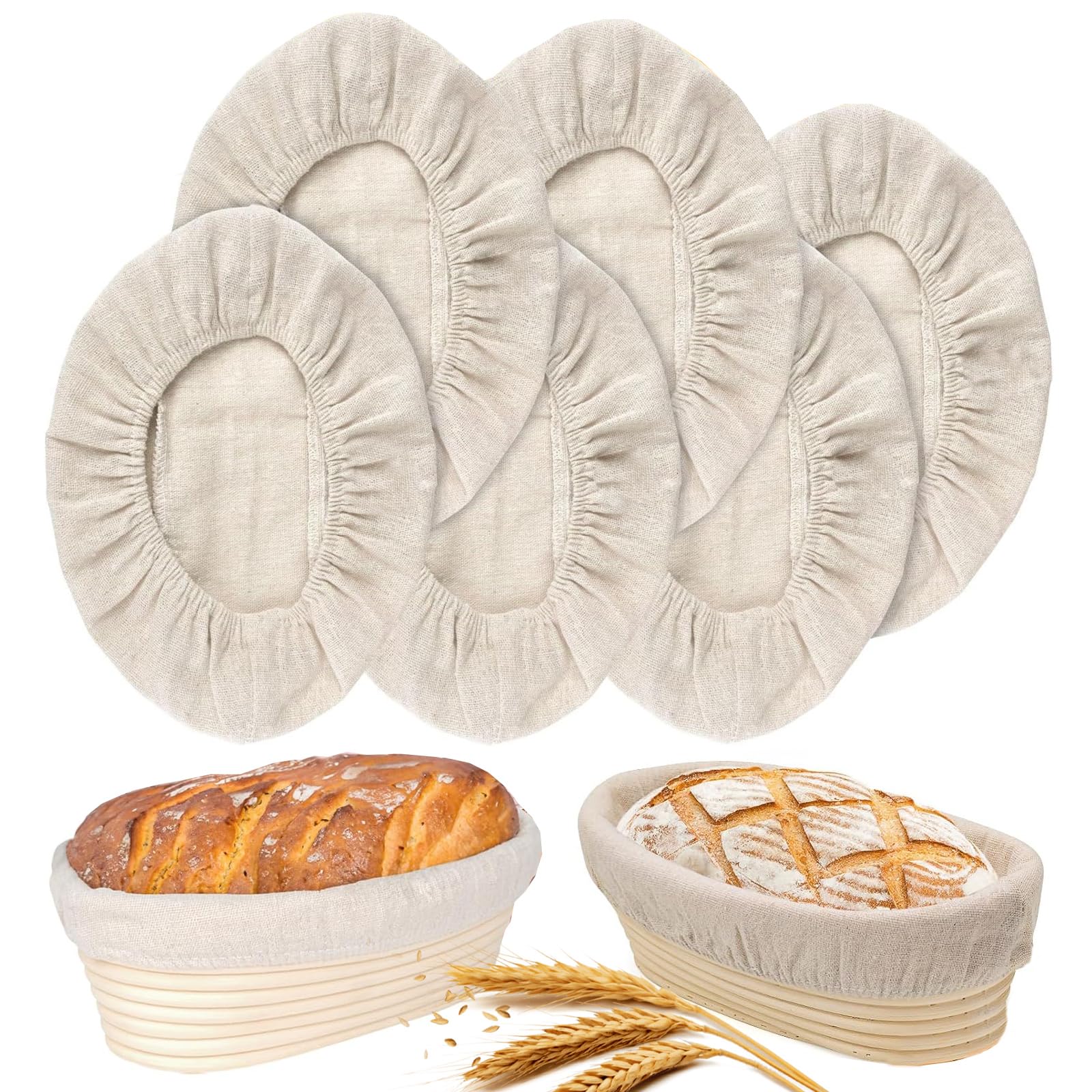 PADELE forro para banneton oval lino natural 10 pulgadas para fermentación controlada