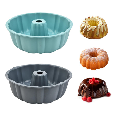 PADELE molde silicona 10 pulgadas gris-azul, desmolde fácil para pasteles