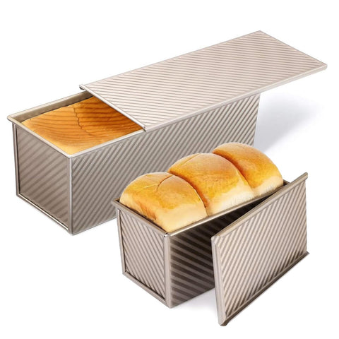 PADELE pan largo Pullman 13x4 con tapa para pan casero, tamaño ideal