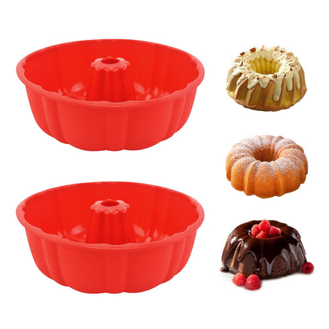 PADELE pan de silicona para bizcochos de 10 pulgadas, antiadherente para desmoldeo fácil