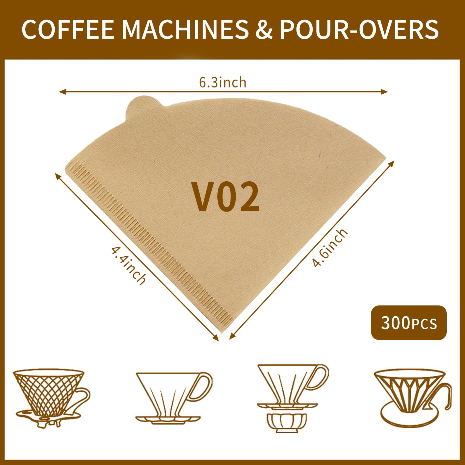 PADELE filtro V60 cono 02, diseño uniforme para extracción equilibrada.