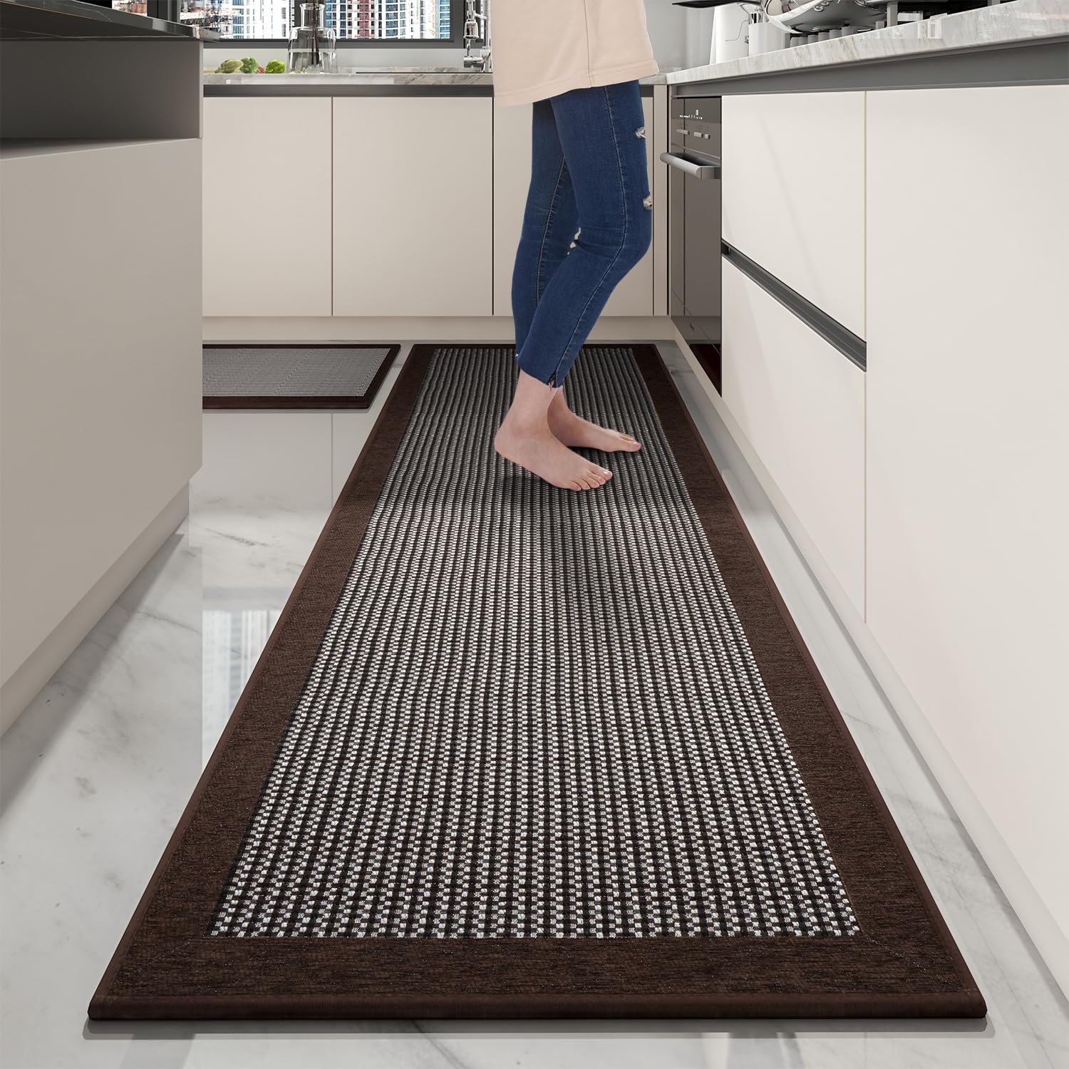 PADOOR alfombra de cocina antideslizante 2,5x6 pies para mayor seguridad al pisar