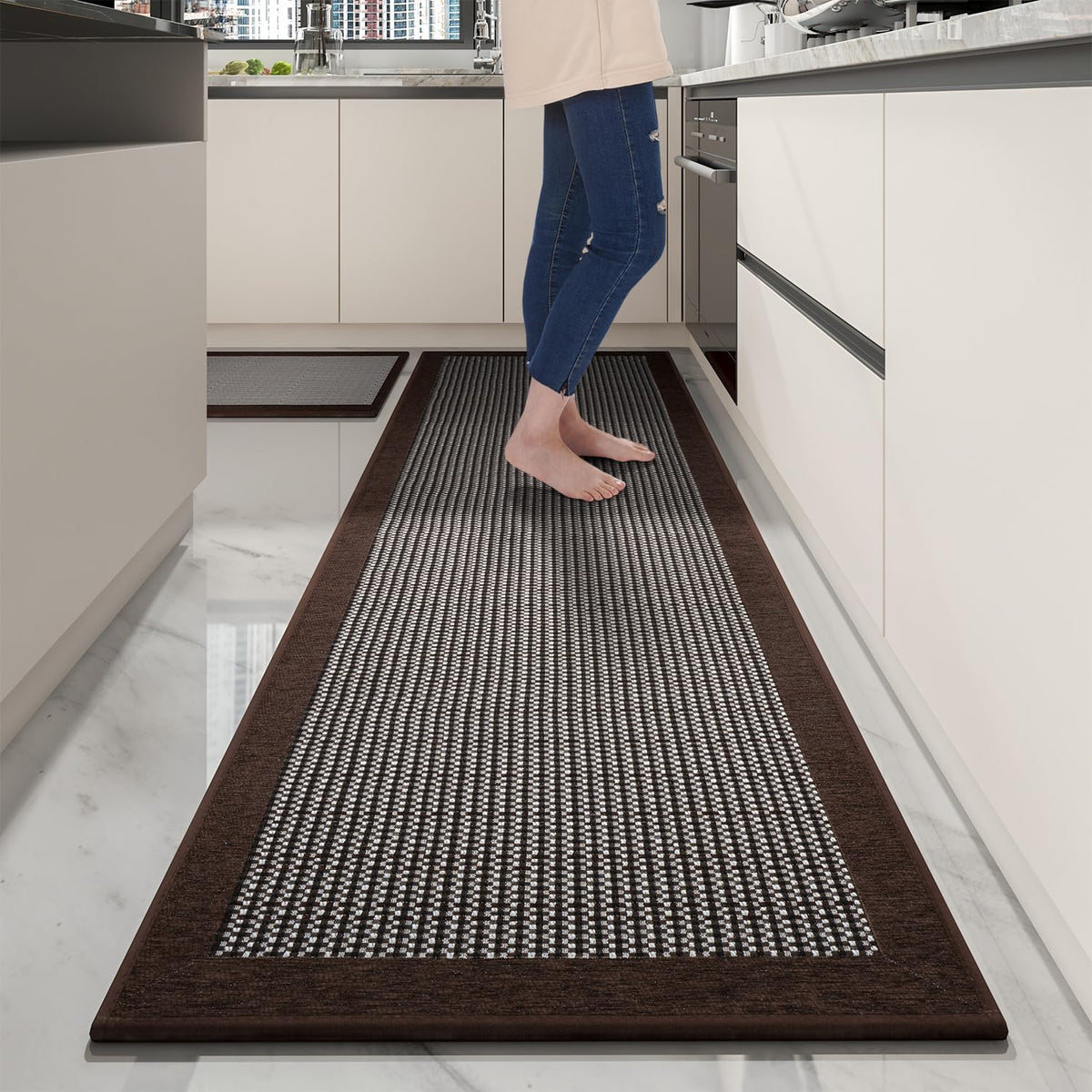 PADOOR alfombra de cocina antideslizante 2,5x6 pies para mayor seguridad al pisar