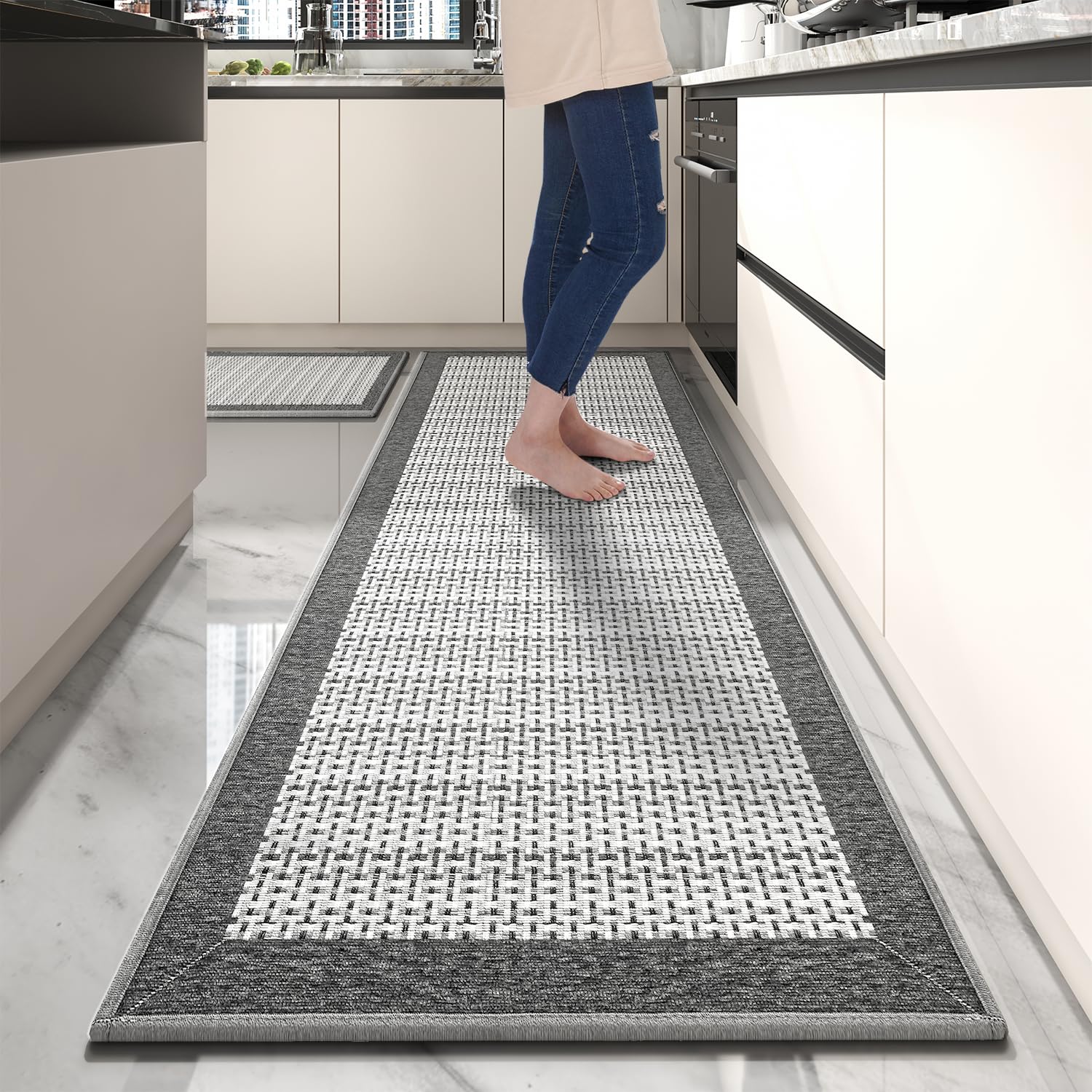 Alfombra de cocina PADOOR 2 piezas 2,5x6 pies, antideslizante y absorbente para áreas clave.