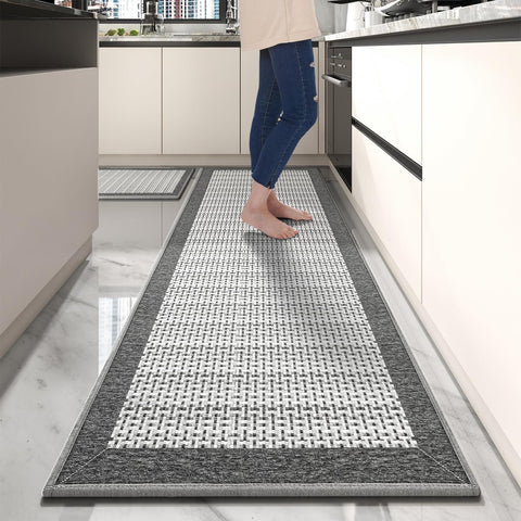 Alfombra de cocina PADOOR 2 piezas 2,5x6 pies, antideslizante y absorbente para áreas clave.