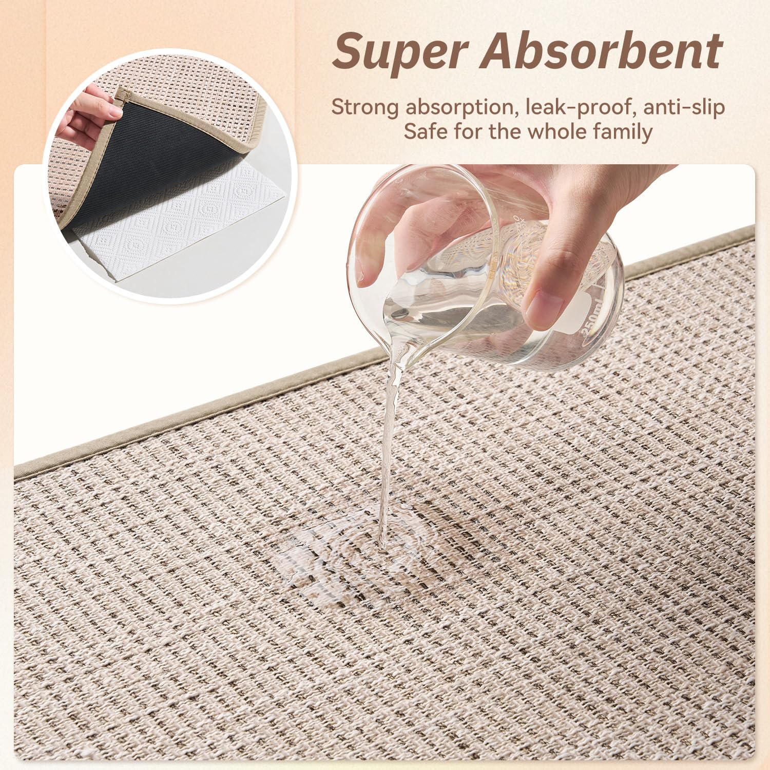 Alfombra de cocina PADOOR lavable a máquina para limpieza fácil