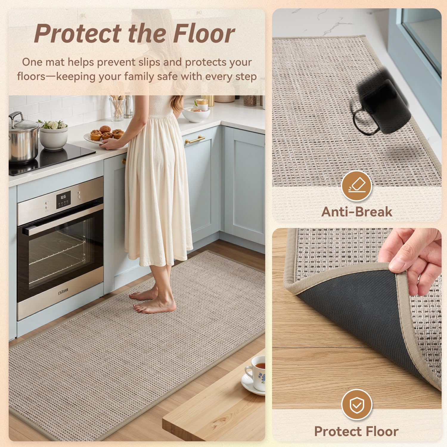 Alfombra de cocina PADOOR uso versátil para hogar y cocina