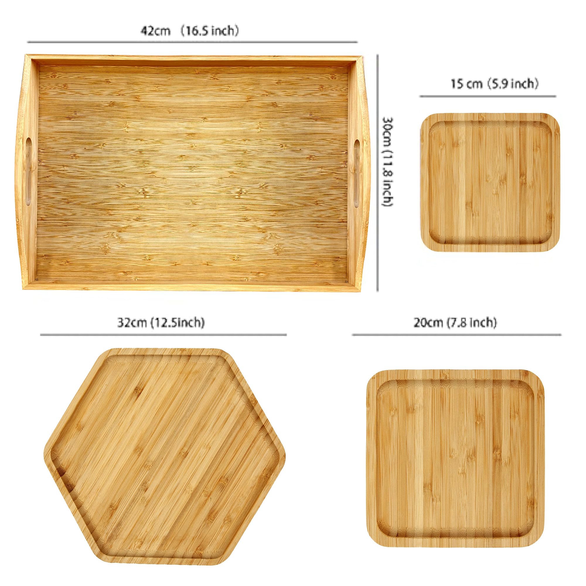 PAFREWOG Plato hexagonal de bambú, ideal para presentar aperitivos con estilo.