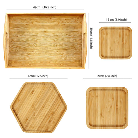 PAFREWOG Plato hexagonal de bambú, ideal para presentar aperitivos con estilo.