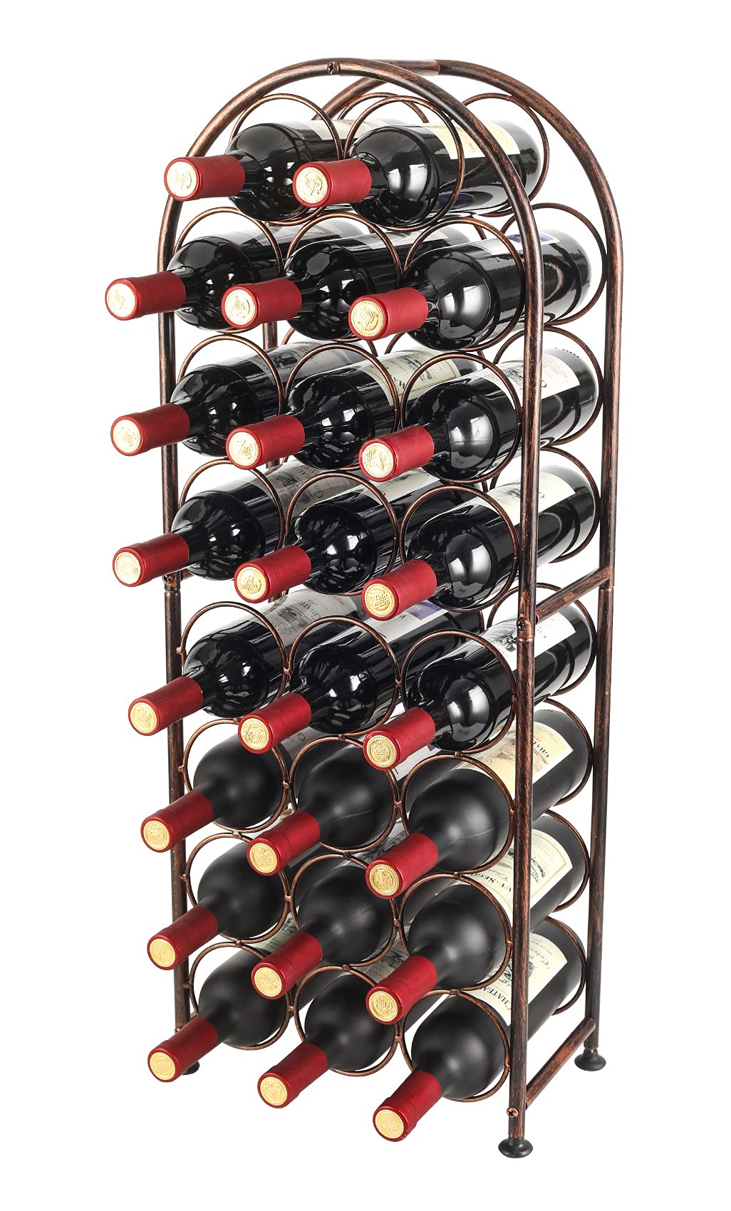 PAG 23-botellas arco en piso, estante estable para vino.