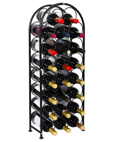 PAG 23 botellas arco suelo metal: expositor resistente para vinos