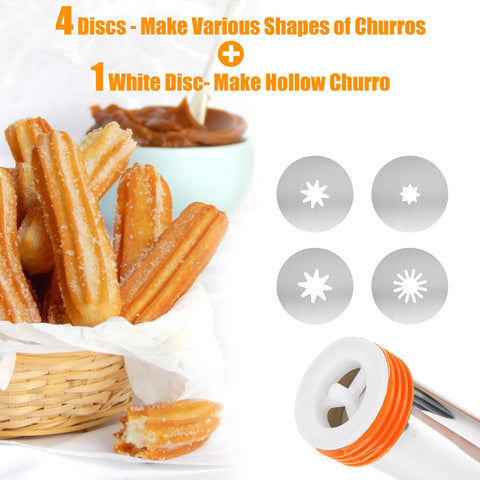 Disco blanco para churros huecos de PAHTTO, ideal para rellenos.