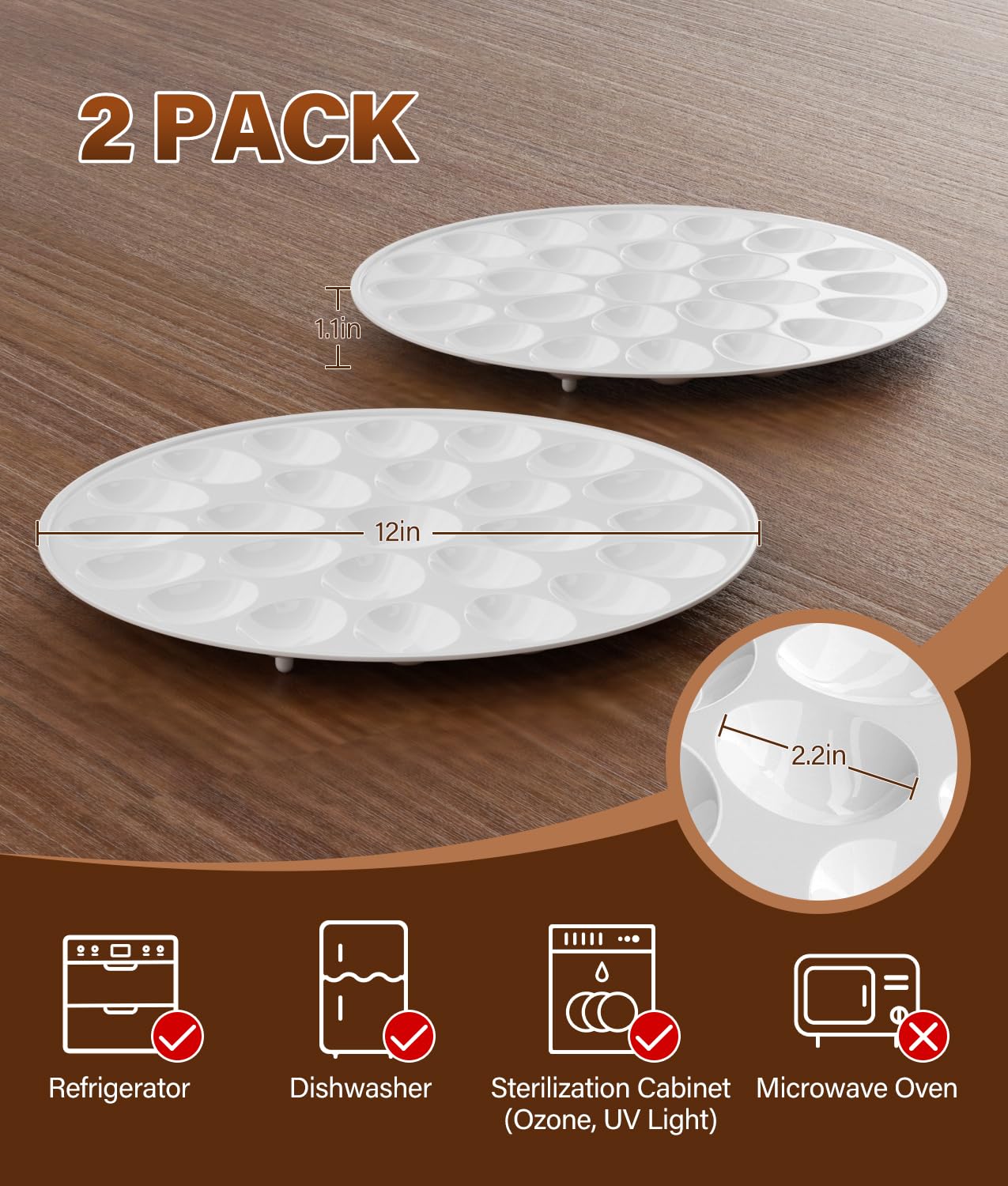 PAHTTO dos unidades de plato para huevos, perfecto para eventos