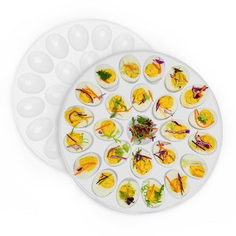 PAHTTO plato de huevos rellenos con 24 cavidades, ideal para grandes reuniones
