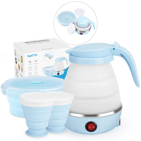 PAHTTO tetera eléctrica plegable para viaje, hervido rápido para té o café
