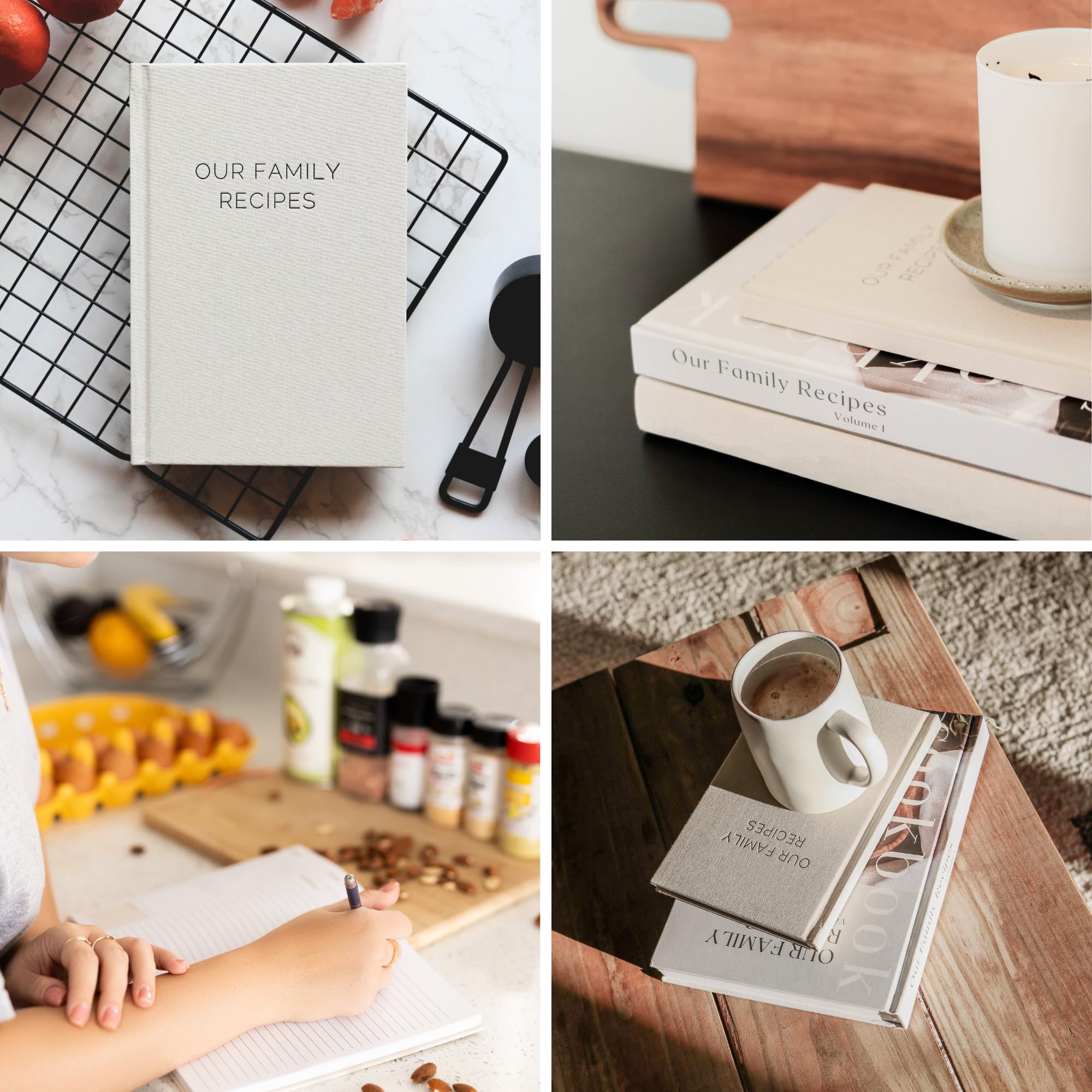 Paige McRae Contraportada en lino beige, diseño elegante para la cocina.