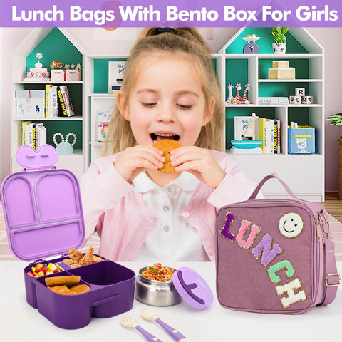 PainZieteg lonchera escolar para niñas, diseño resistente y práctico.