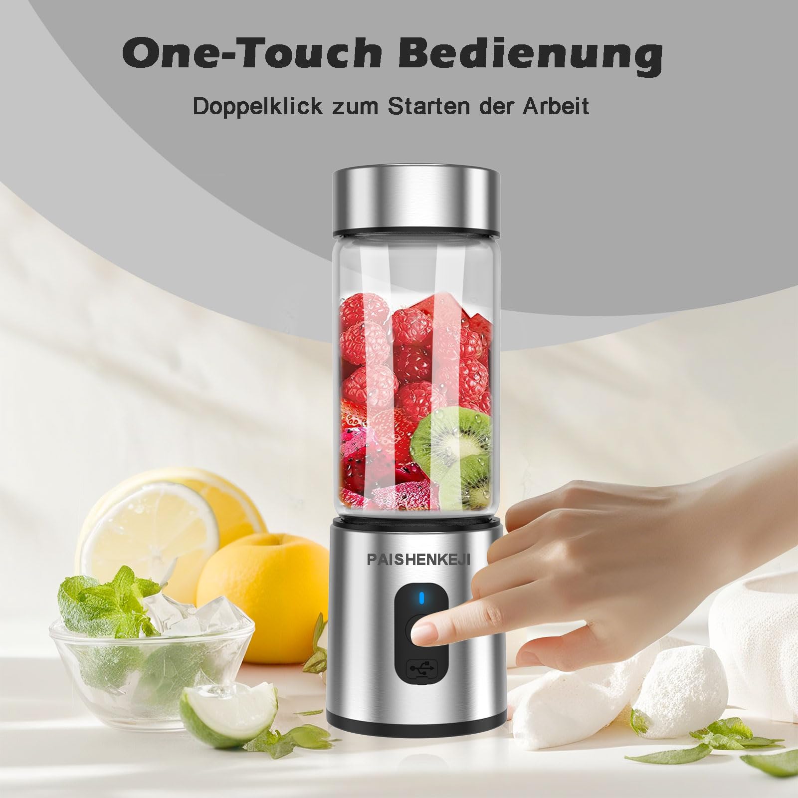 PAISHENKEJI, seis cuchillas de acero inoxidable para mezclas rápidas.