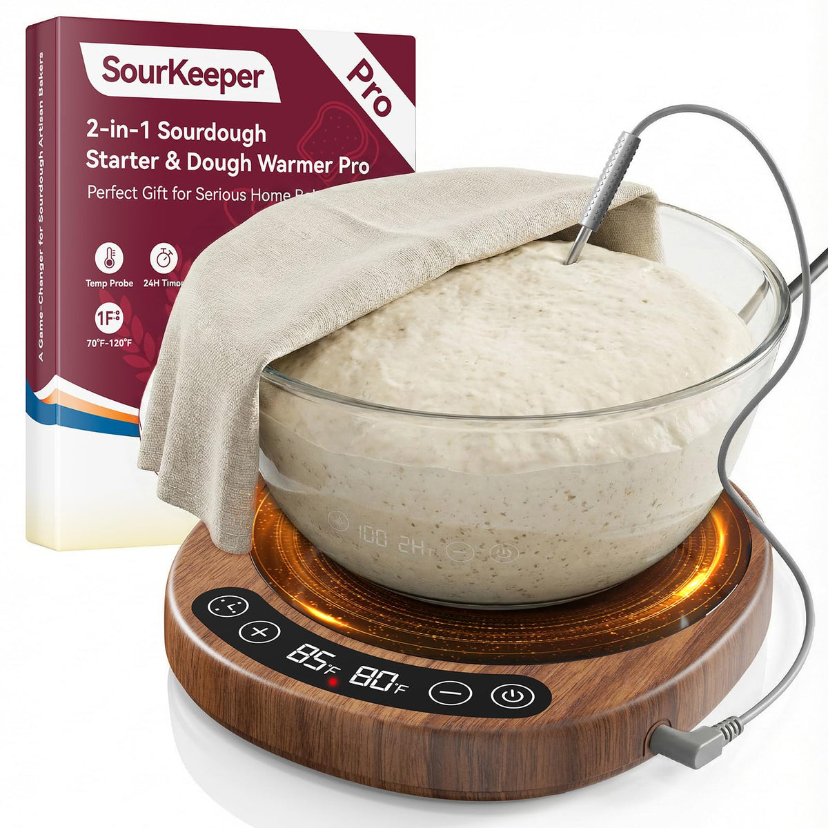 Pakusane SourKeeper muestra lectura LED clara para controlar fermentación con precisión.