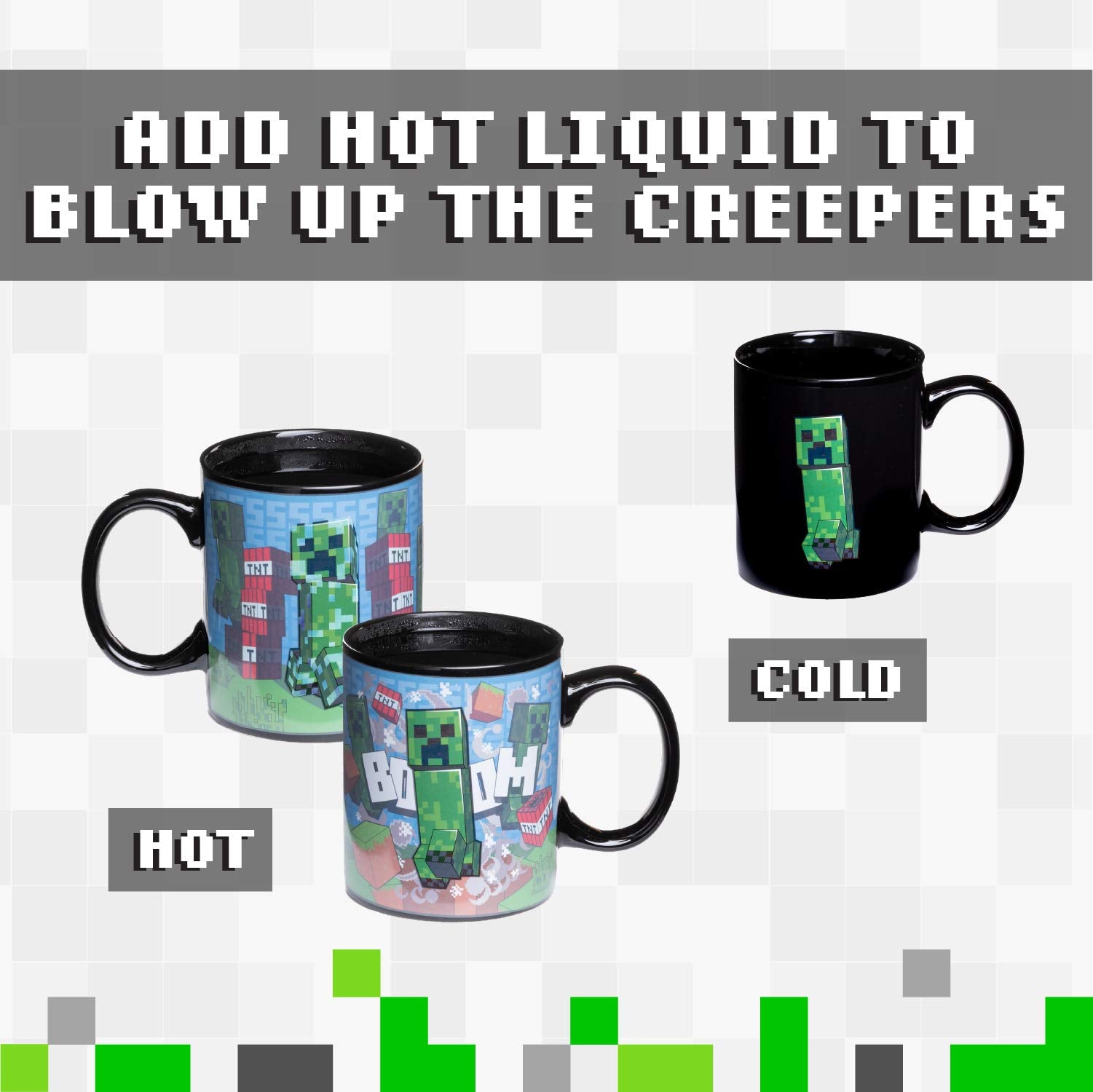 Paladone Minecraft Creeper, diseño frontal detallado para coleccionistas y aficionados.