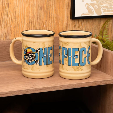 Paladone One Piece, taza cerámica con textura relieve para beber con estilo.