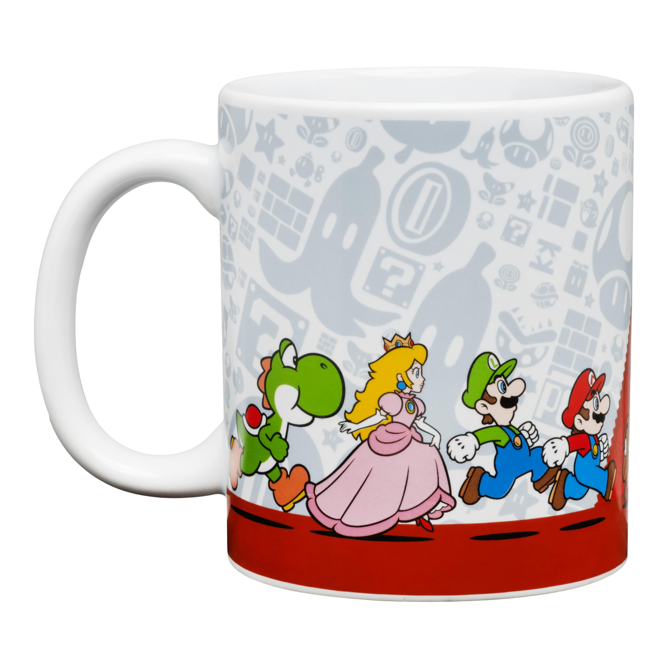 Paladone Super Mario Mug presenta enemigos en la espalda; perfecto para maratones de juego