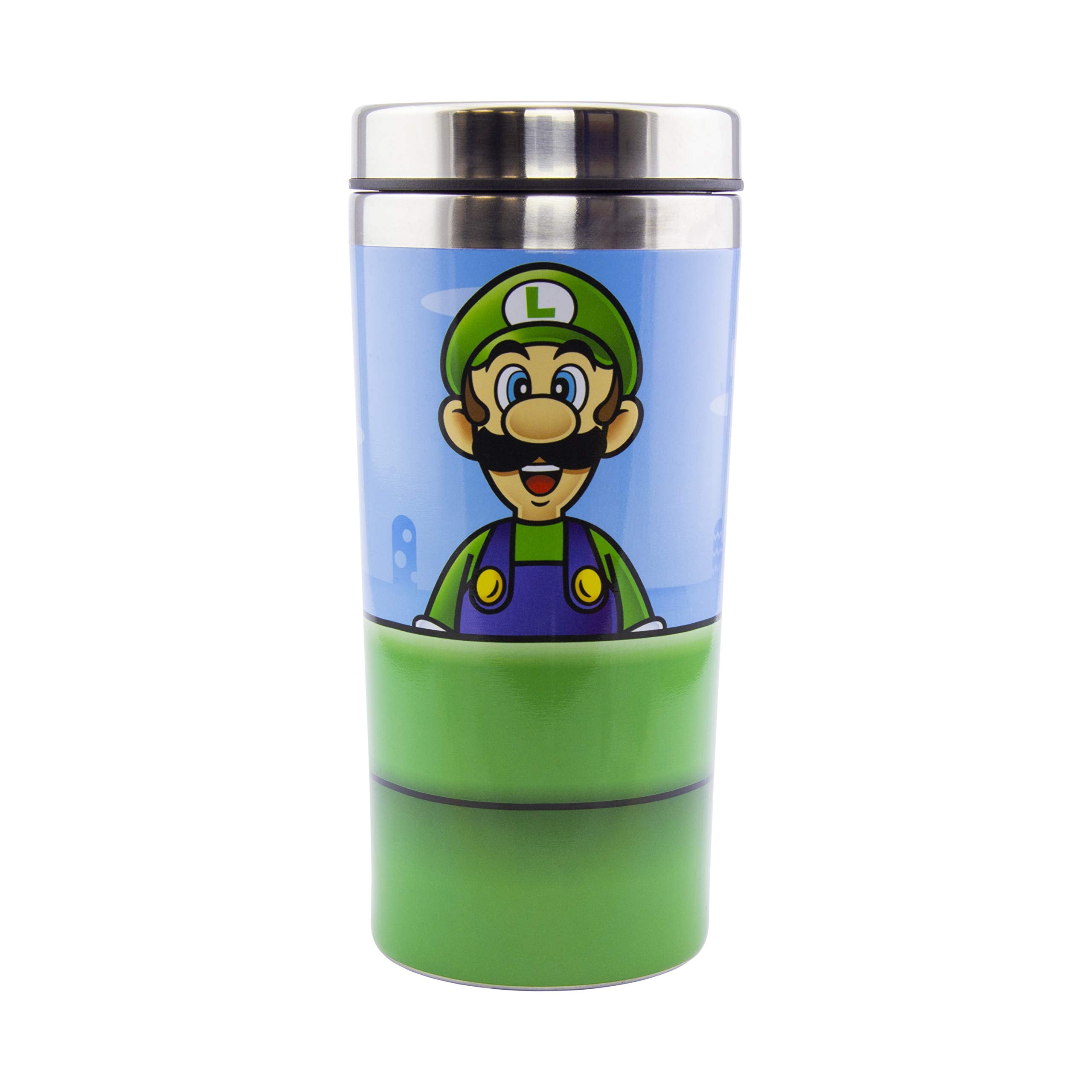 Paladone Warp Pipe, taza de acero inoxidable para bebidas calientes o frías