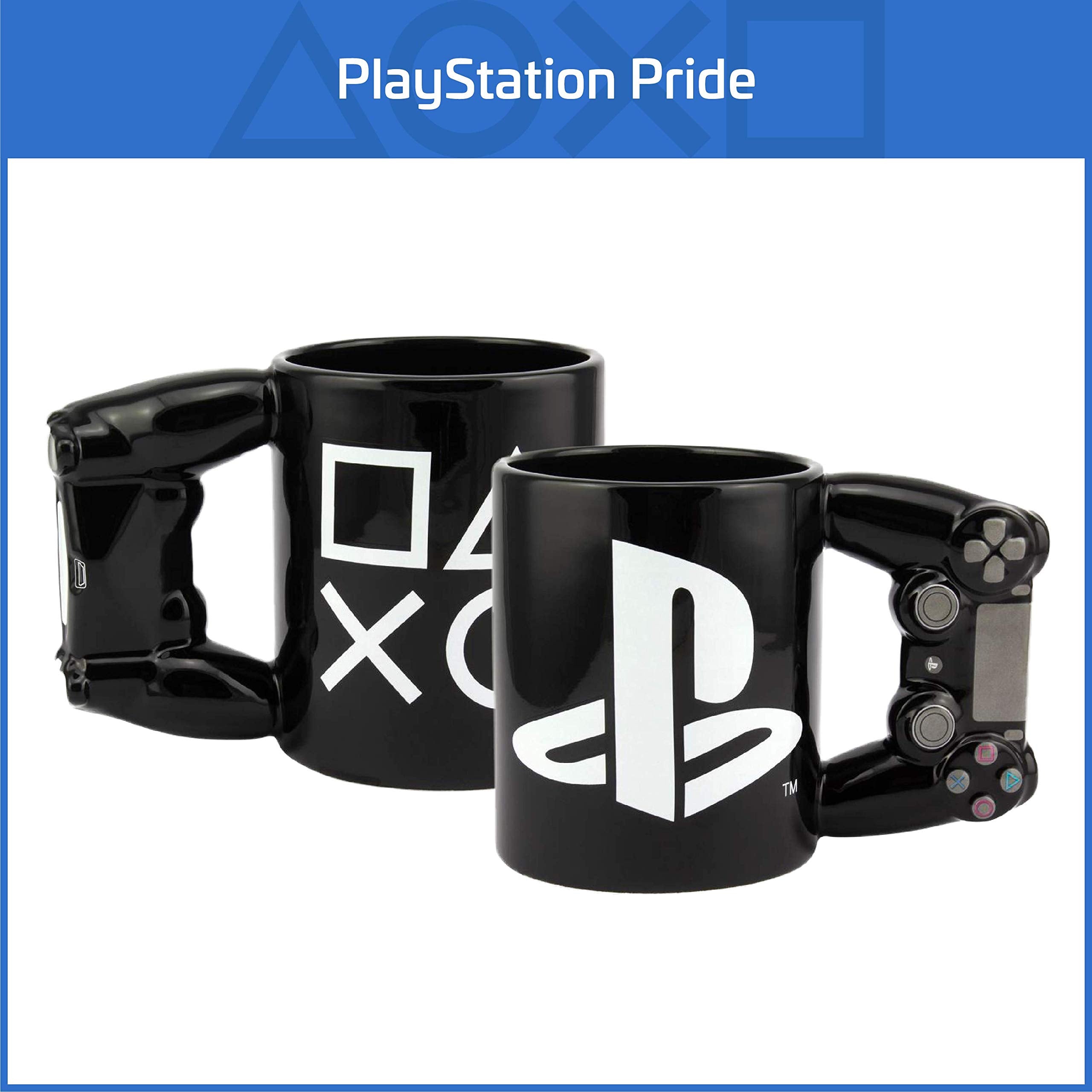 Paladone Taza con iconos PS4 y mando, ideal para café durante largas partidas