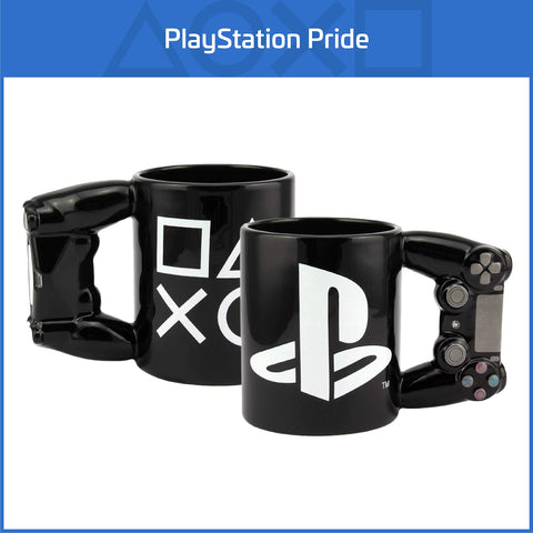 Paladone Taza con iconos PS4 y mando, ideal para café durante largas partidas