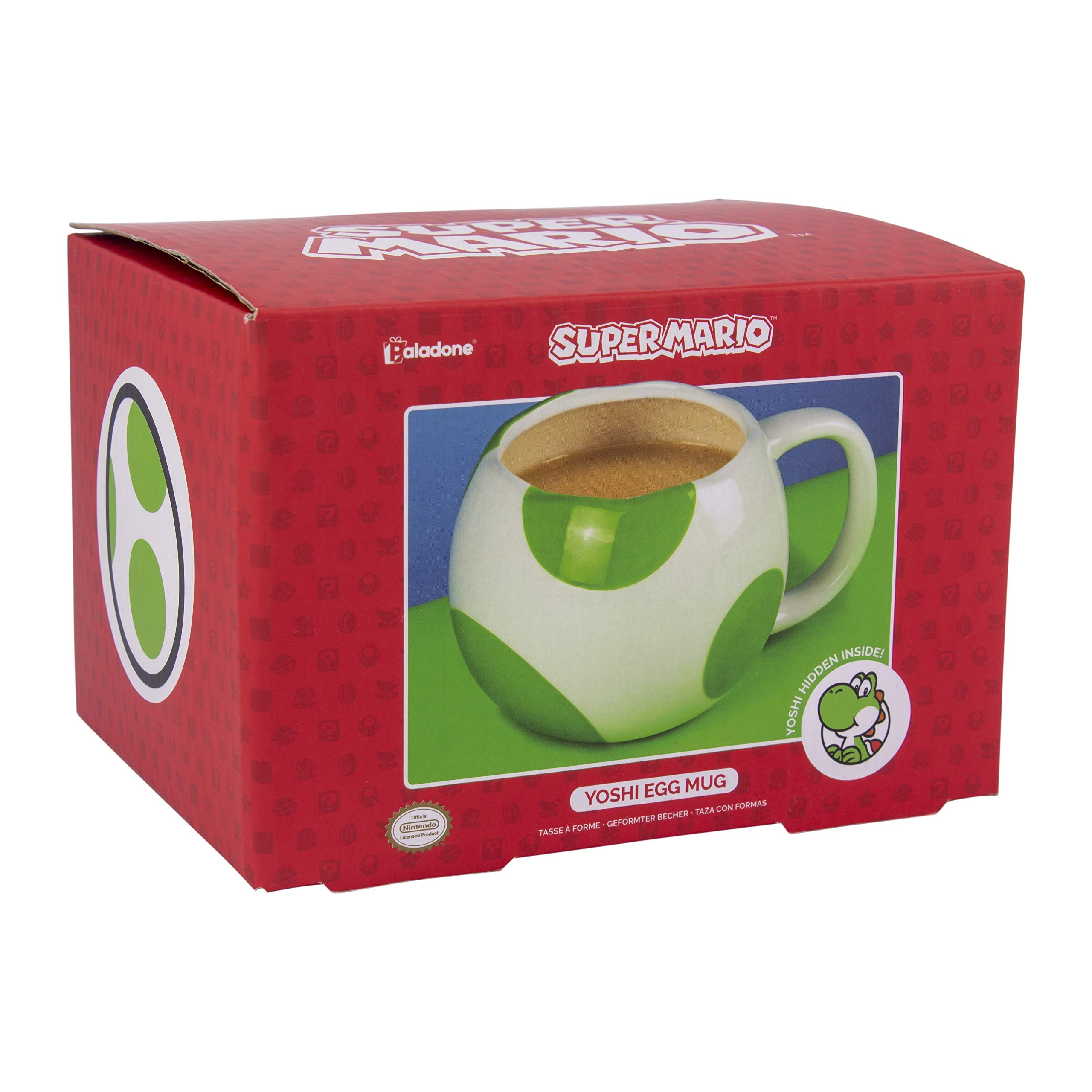 Taza Paladone Yoshi: sonrisa de Yoshi al fondo, perfecta para la colección