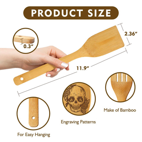 Palasarkaaa cucharas de bambú, modelos variados, aptas para evitar rayar sartenes.