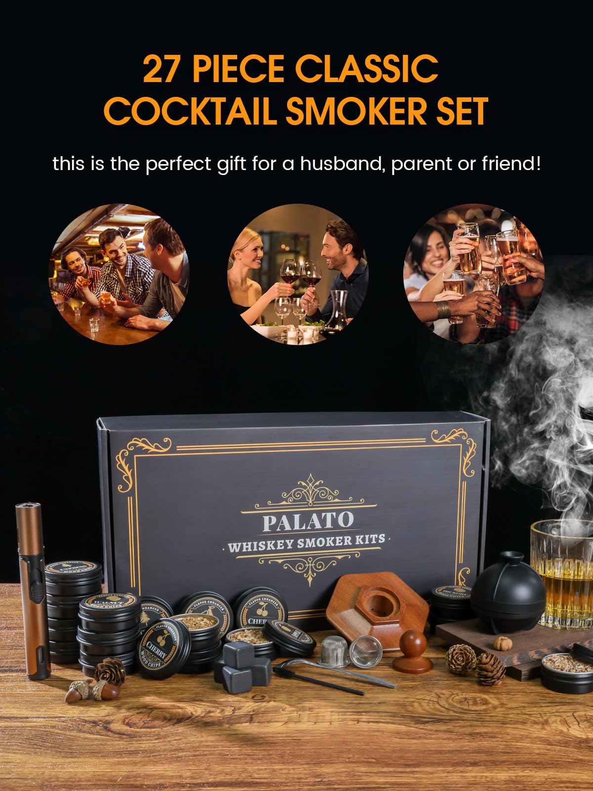 Caja regalo Palato elegante para whisky y cócteles.