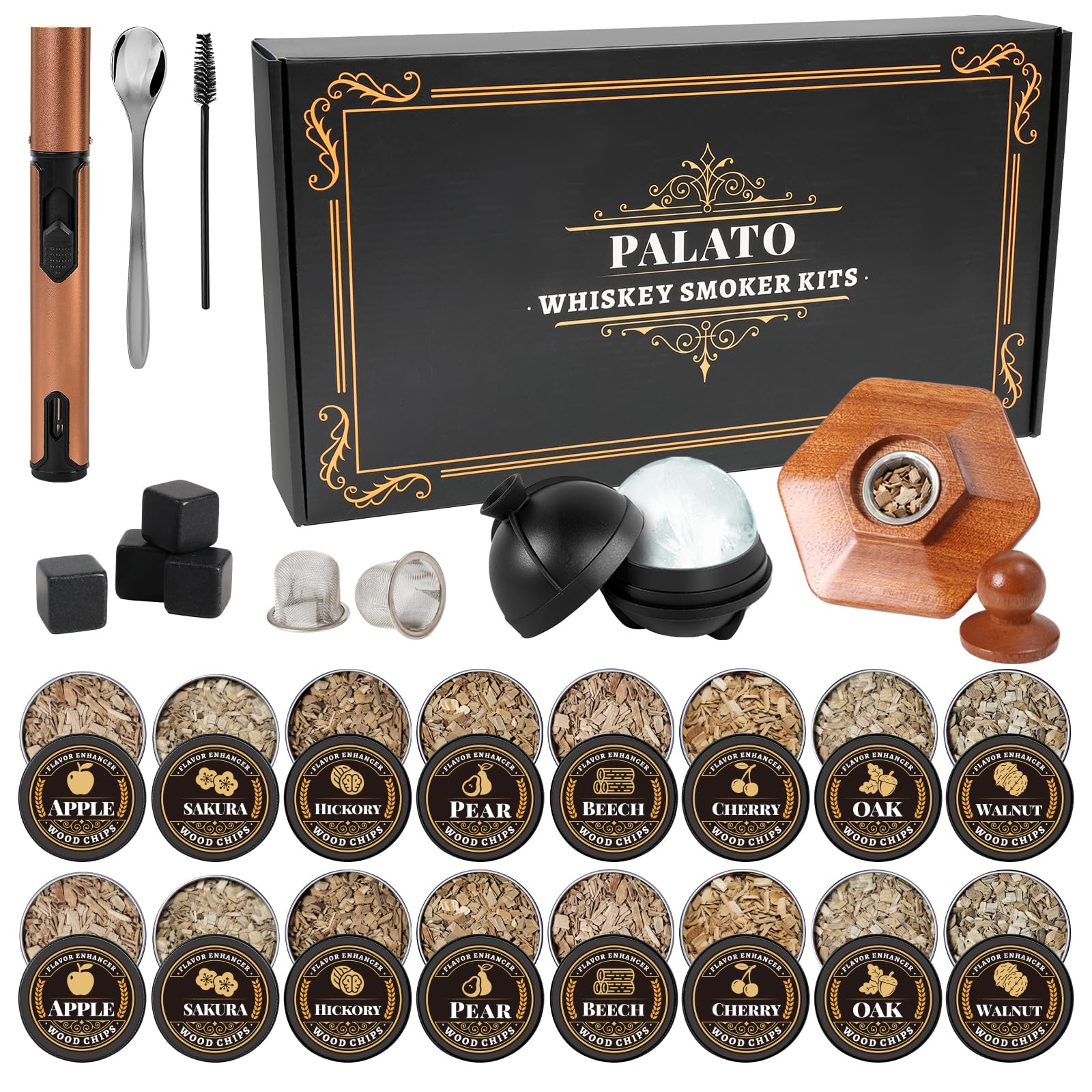 Palato kit humo whisky 27 piezas para cócteles en casa.