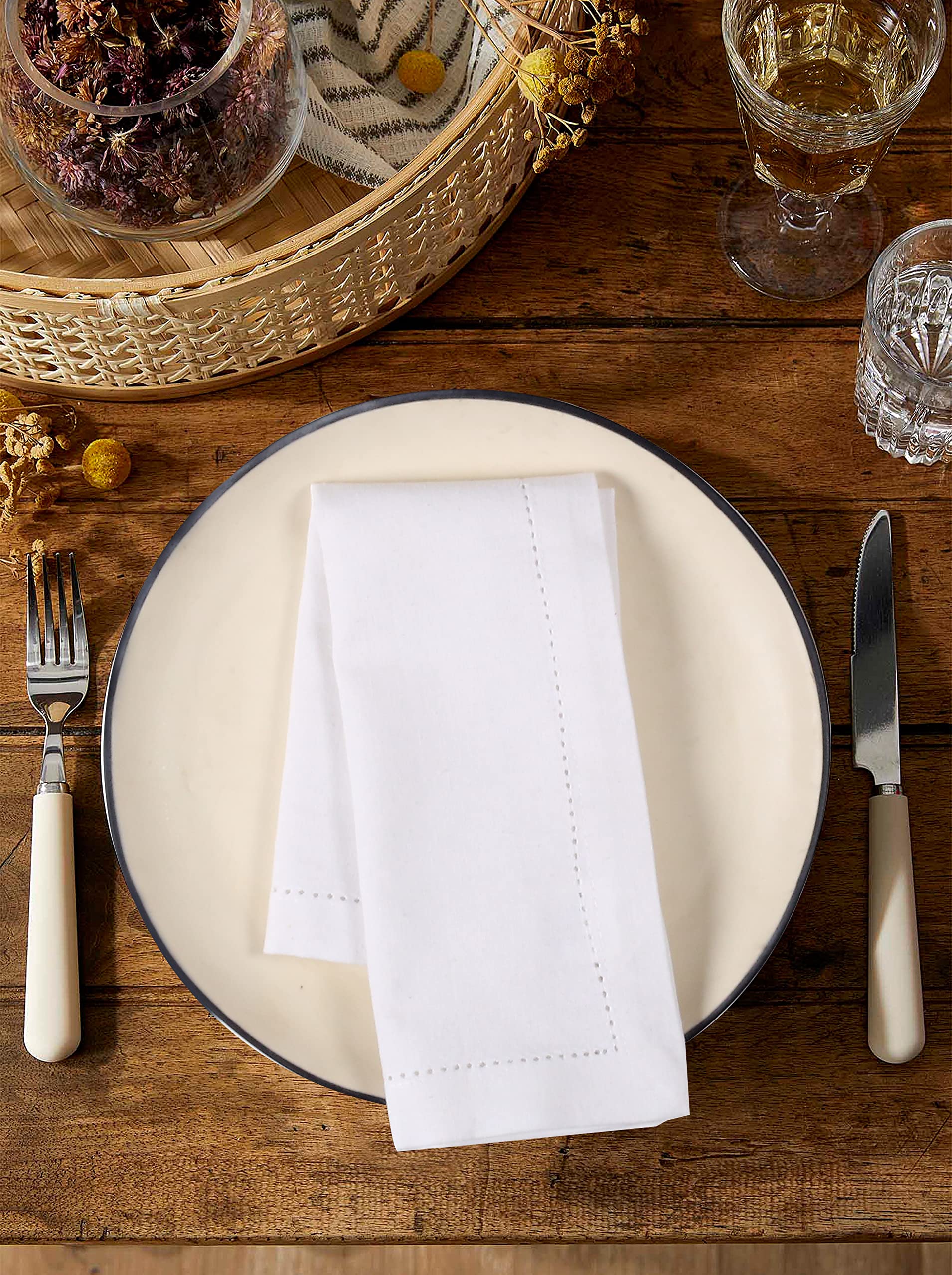 Servilletas Palisa con bordes y esquinas mitradas para estilo duradero