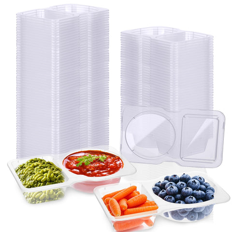 Palksky: condimentos de doble compartimento con tapa segura para transporte sin derrames.