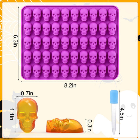Palksky molde calavera silicona, perfecto para chucherías y dulces.