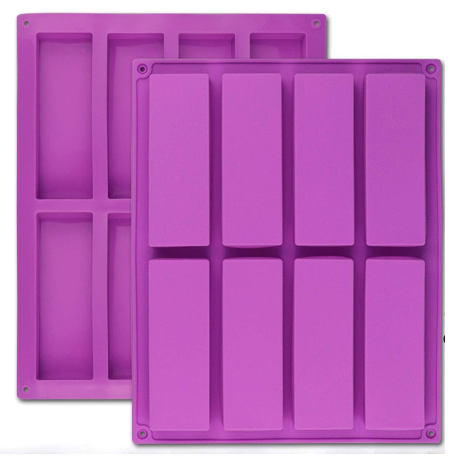 Palksky molde de silicona rectangular de 8 cavidades para hornear con desmolde fácil.