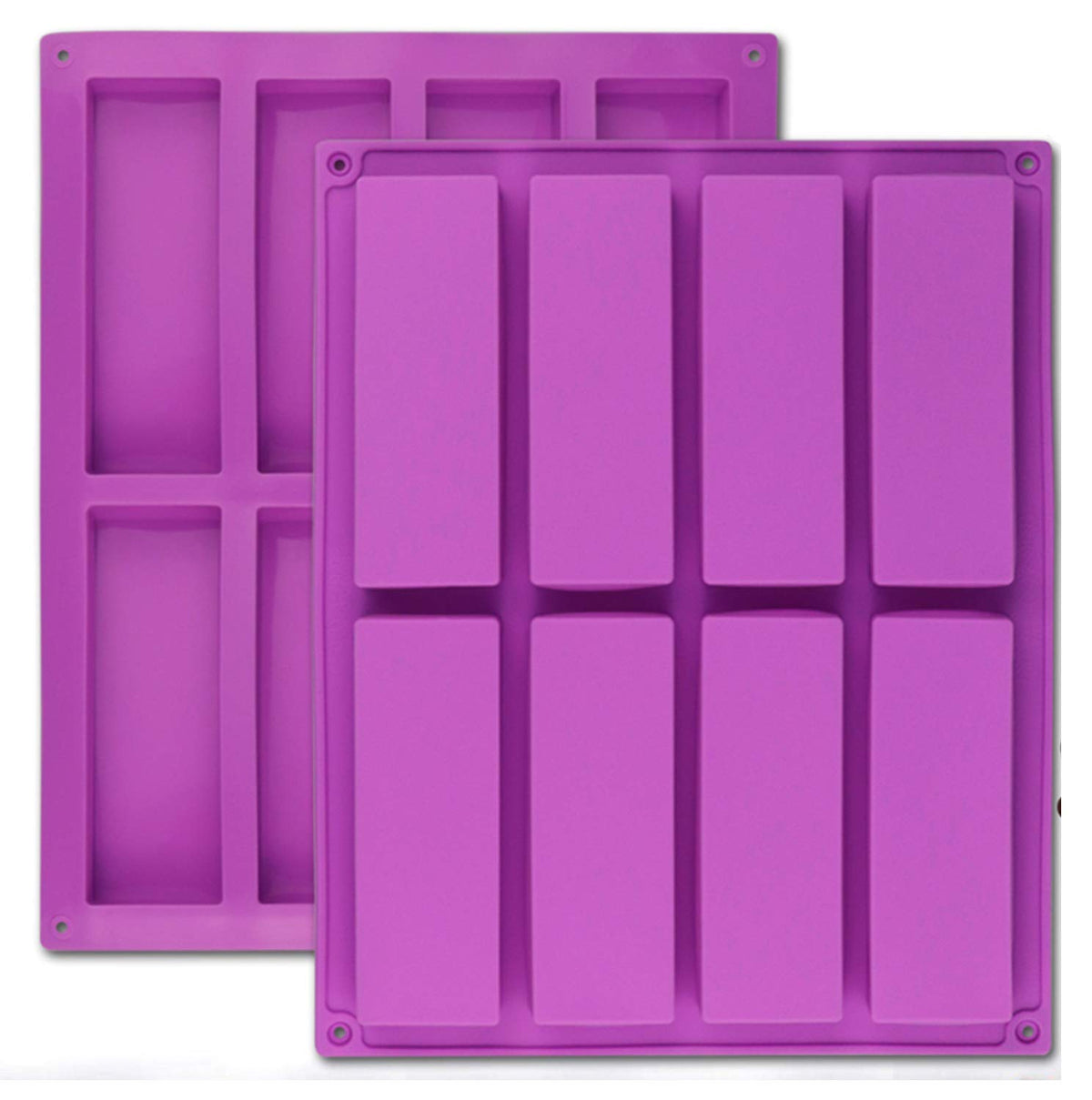 Palksky molde de silicona rectangular de 8 cavidades para hornear con desmolde fácil.