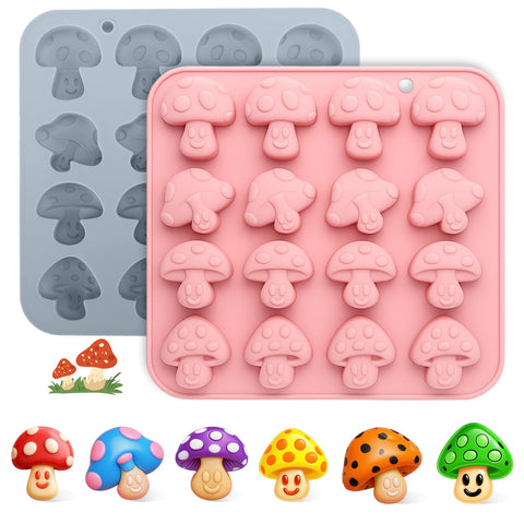 Palksky moldes hongo 3D en silicona; 16 cavidades para repostería y golosinas