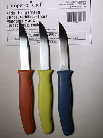 Pampered Chef cuchillo para pelar ergonómico, control cómodo y precisión al cortar.