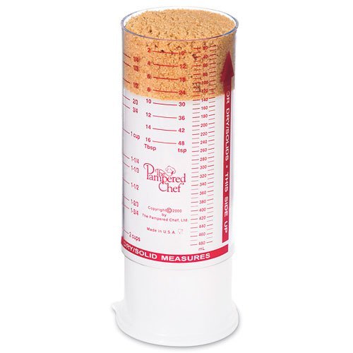 Pampered Chef 2225, vaso medidor transparente para verter con facilidad.